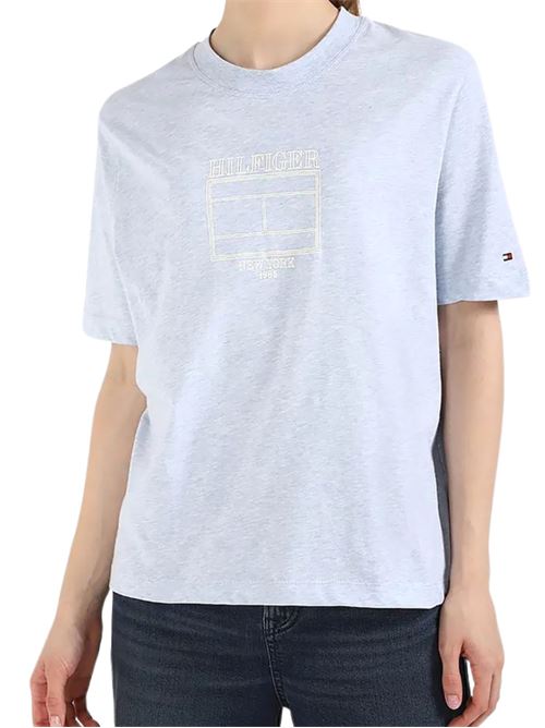 T-shirt donna ghiaccio in cotone Tommy Hilfiger | WW0WW45525DV6